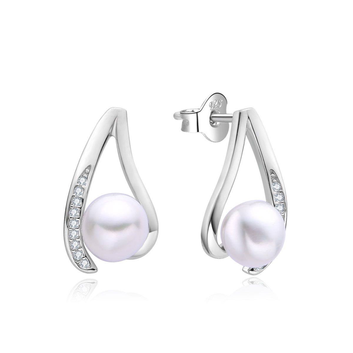 NUBIS Stříbrné náušnice s perličkami - NB-3805