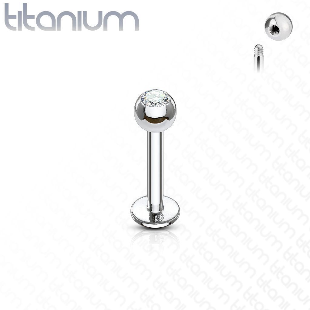 Levně Labreta kulička s kamínkem TITAN (1,2 x 12 x 3 mm)