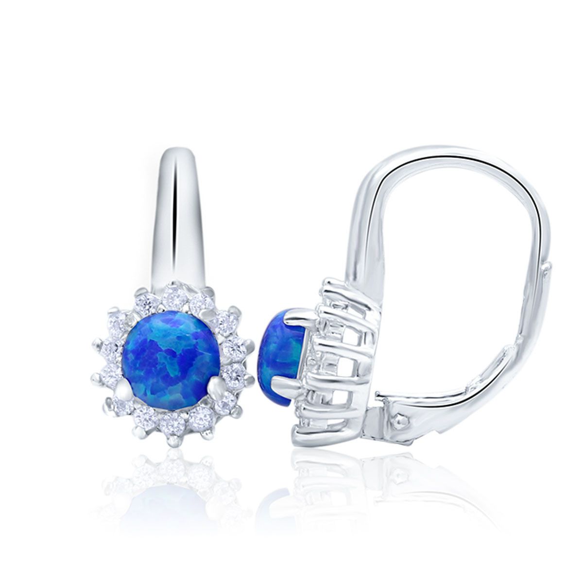 NUBIS Stříbrné opálové náušnice se zirkony - NB919-OP05