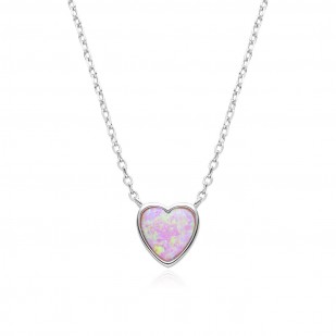 Stříbrný náhrdelník srdce s opálem