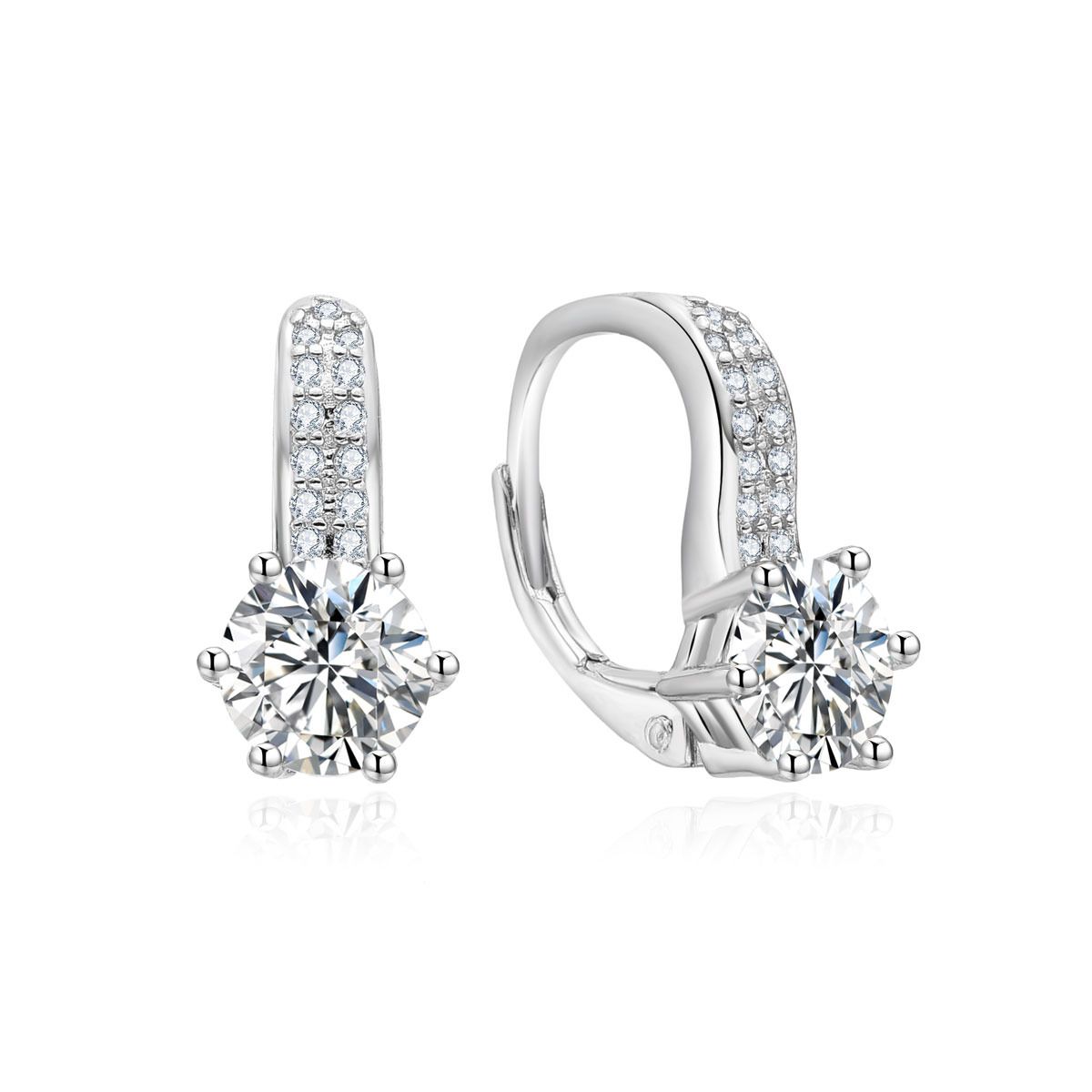 NUBIS Stříbrné náušnice dekorované zirkony - NB-3810