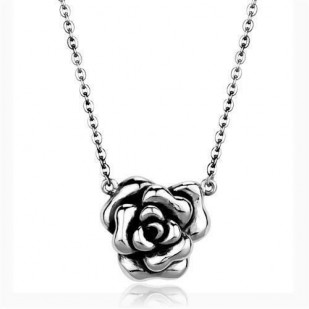 Ocelový náhrdelník s růží