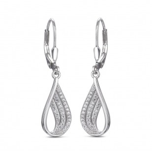 Visací náušnice se zirkony