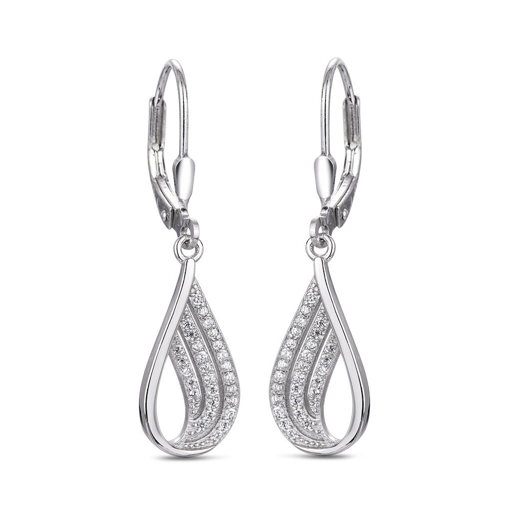 NUBIS Visací náušnice se zirkony - NB-3816