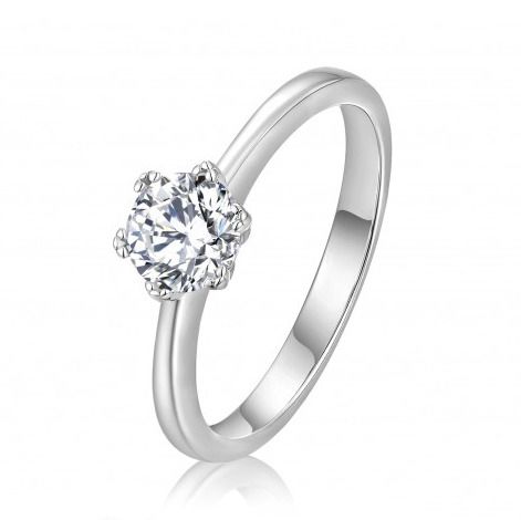 Stříbrný zásnubní prsten moissanit (51, 2,01 g) - AN0015-51