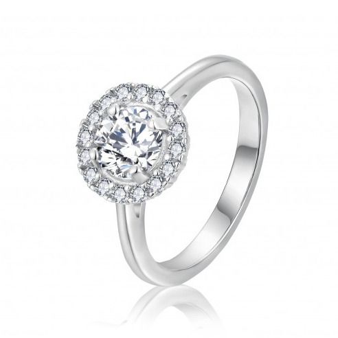 Stříbrný zásnubní prsten moissanit (55, 2,58 g) - AN0013-55