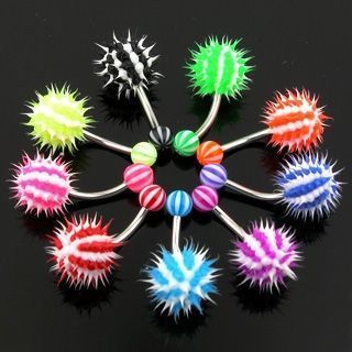 Piercing do pupíku - silikonový střapec (tyrkysová/bílá) - BA01071-RW