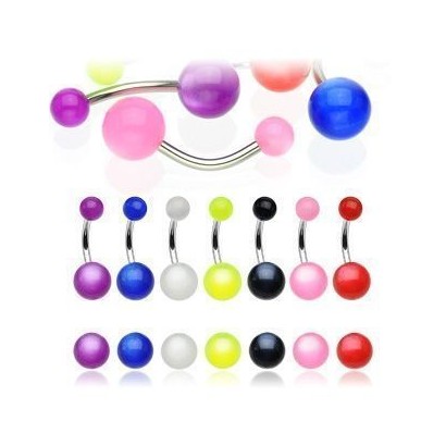 Piercing do pupíku - banánek perleťový (růžová)