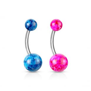 Piercing do pupíku s akrylátovými kuličkami
