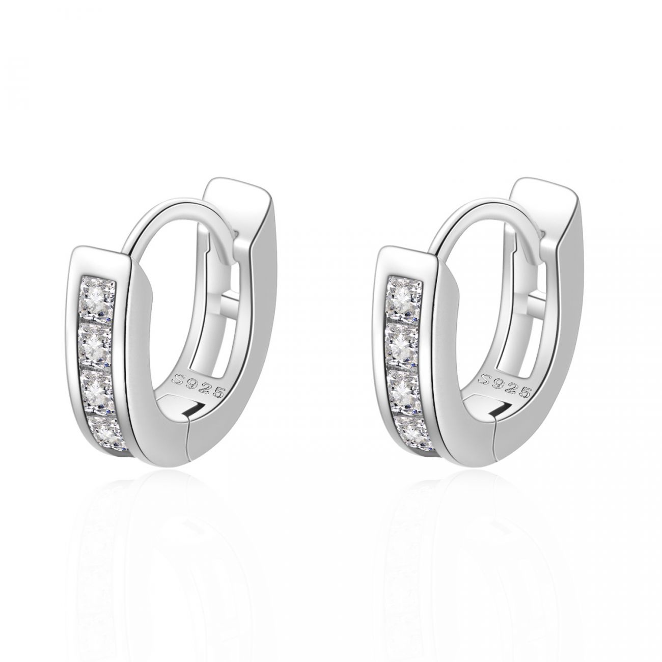 NUBIS Stříbrné náušnice se zirkony - NB-3402