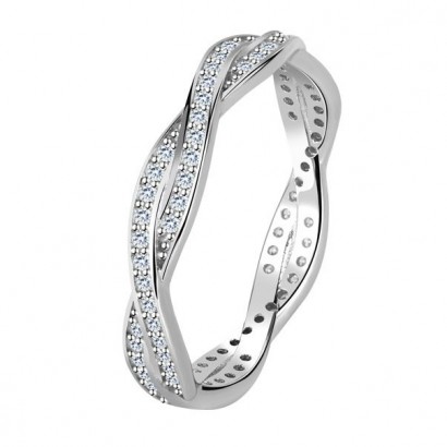 Stříbrný prsten se zirkony (2,23 g, 59)