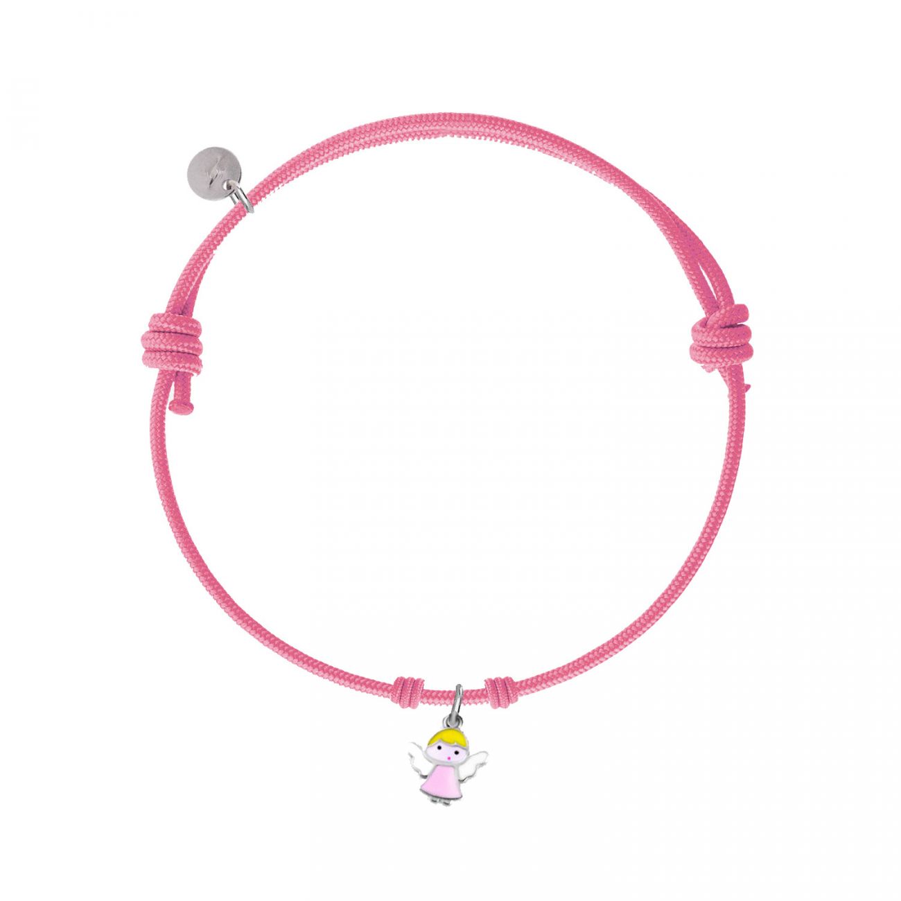 NUBIS Dětský textilní náramek se stříbrným přívěskem - DN-0064