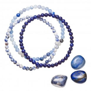 Náramky s minerálními kameny sodalit, avanturín a lapis lazuli 43043.3 modrý