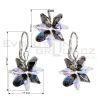 Sada šperků s krystaly Swarovski náušnice a přívěsek šedá kytička ab efekt 39092.5