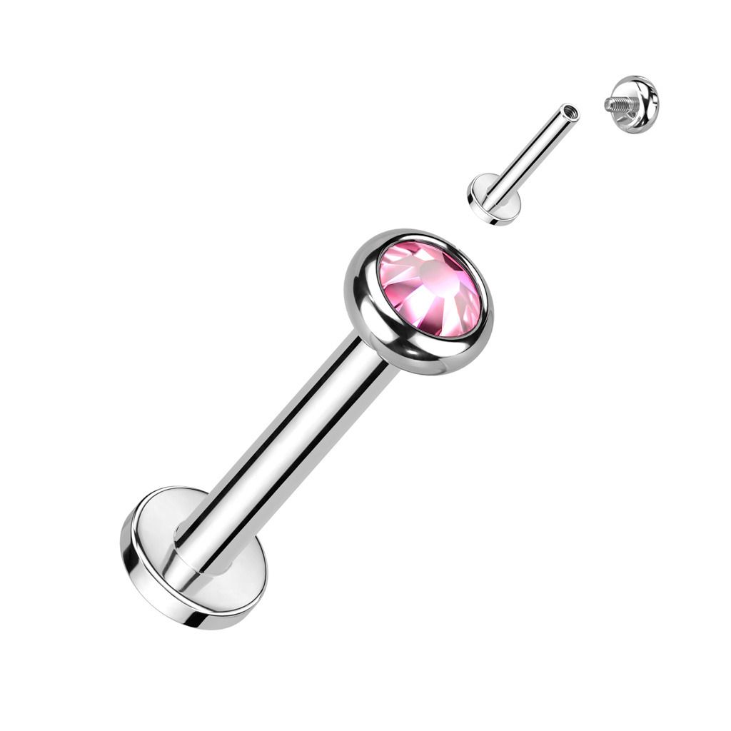 Levně Piercing do brady - labreta TITAN (růžová) - TIT1291P-1208