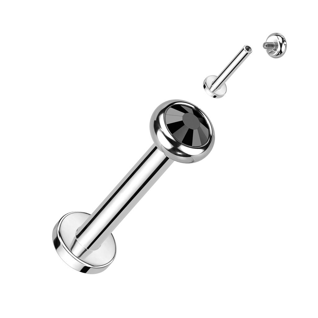 Levně Piercing do brady - labreta TITAN (černá) - TIT1291K-1208