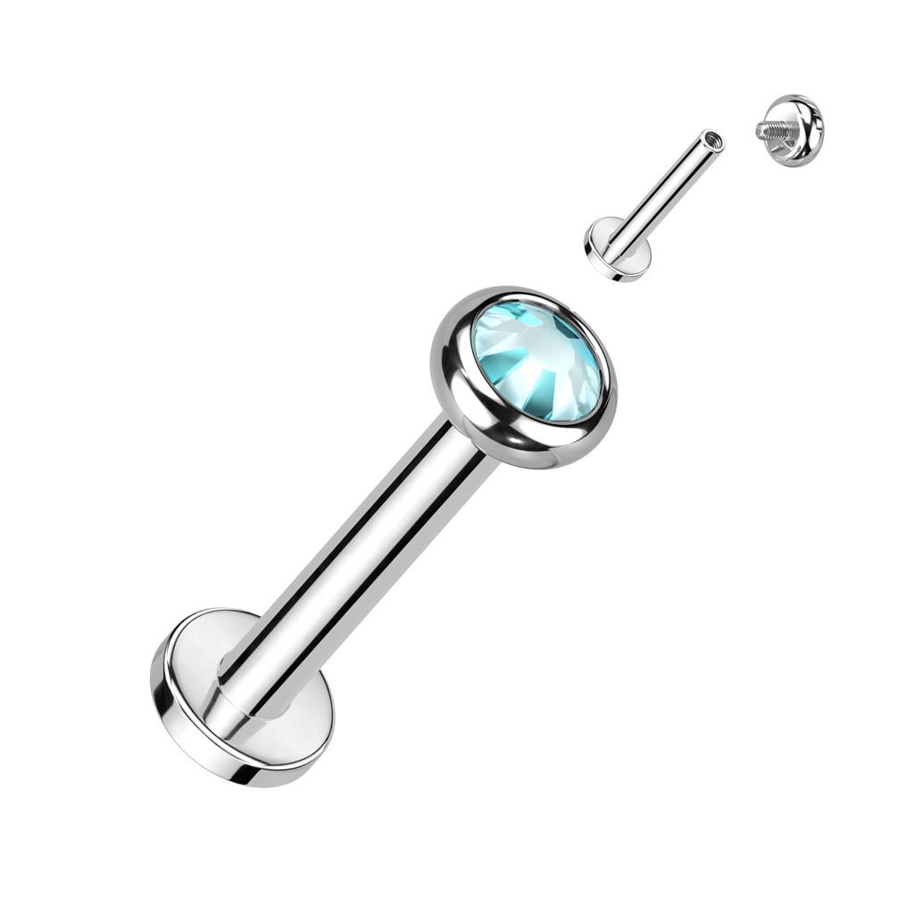Levně Piercing do brady - labreta TITAN (tyrkysová) - TIT1291Q-1208