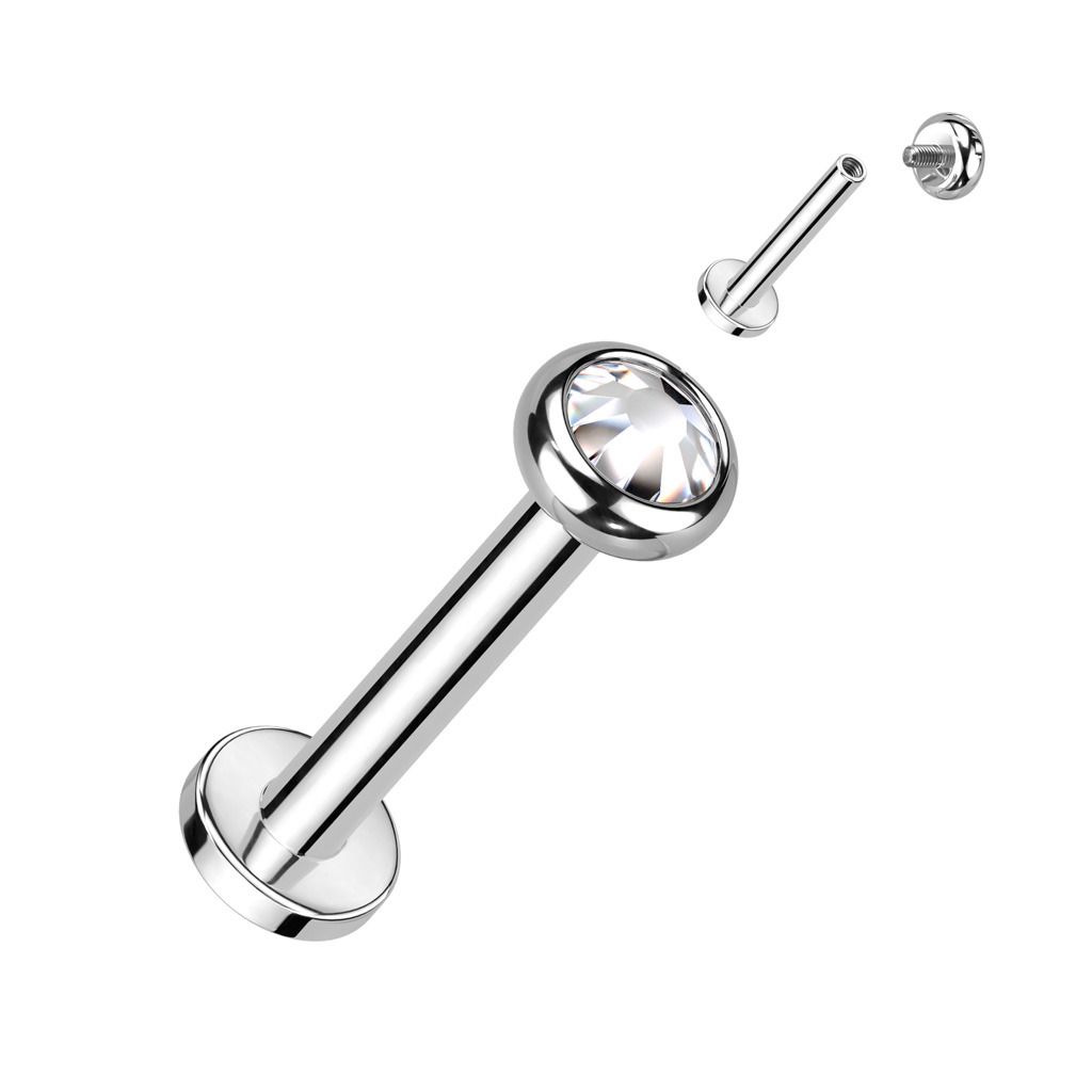 Levně Piercing do brady - labreta TITAN (čirá) - TIT1291C-1208