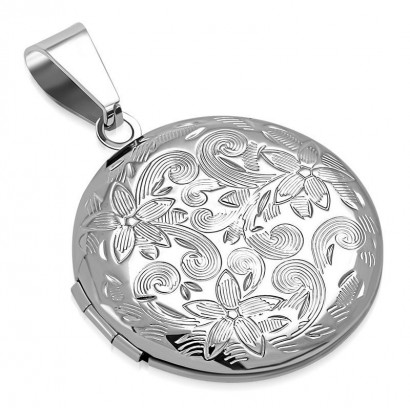 Ocelový přívěsek - kulatý medailon otevírací