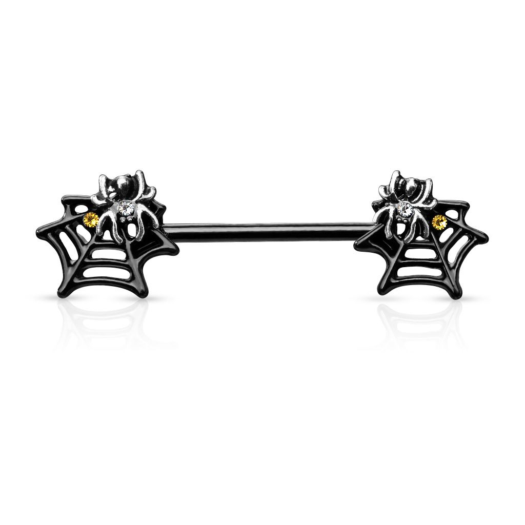 Levně Piercing do bradavky pavouci