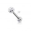 Piercing do jazyka chirurgická ocel s tyrkysovými krystaly