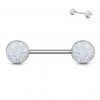 Piercing do bradavky chirurgická ocel s fialovými krystaly