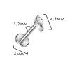 Piercing do brady - labreta TITAN (1,2 x 6 mm)