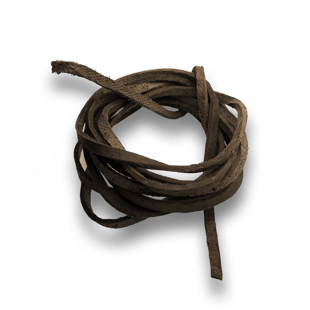 S4U Řezaná kožená šňůrka hnědá, tl. 2 mm, délka 100 cm - LR9000-12