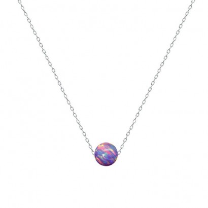 Ocelový náhrdelník s opálem - kulička 6 mm