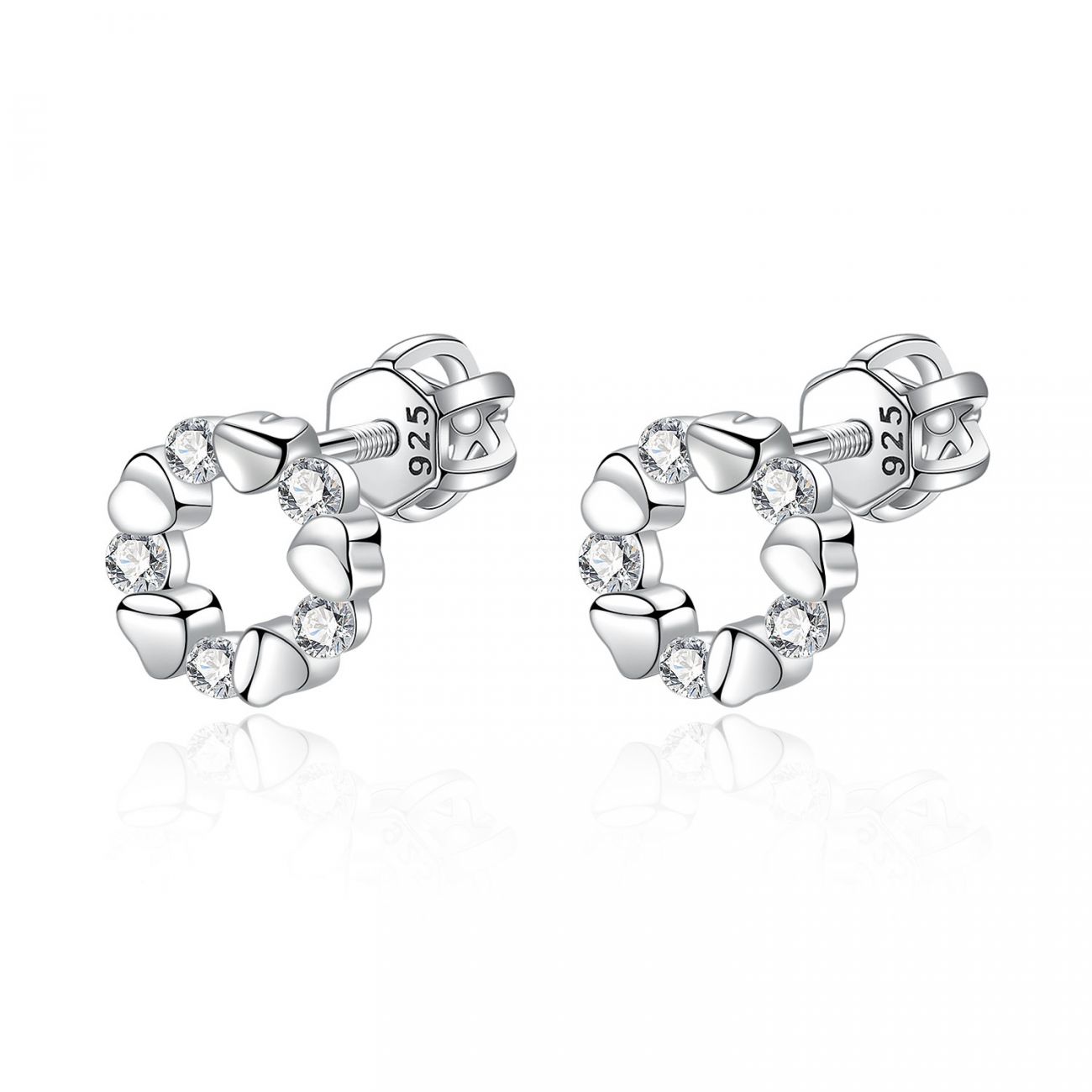 NUBIS Stříbrné šroubovací náušnice - NB-3439