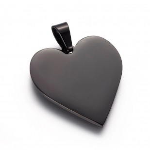 Černý ocelový přívěsek srdce