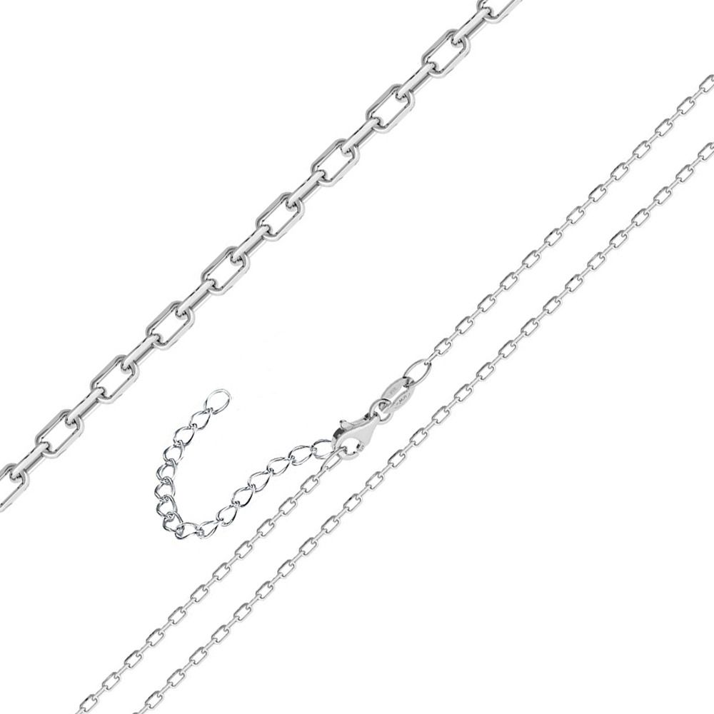 NUBIS Dětský stříbrný řetízek očkový ANKER s prodloužením, tl. 1,5 mm (38 cm + 3 cm, 1,98 g) - NB-7032-38