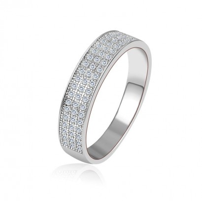 Stříbrný prsten se zirkony (2,82 g, 55)