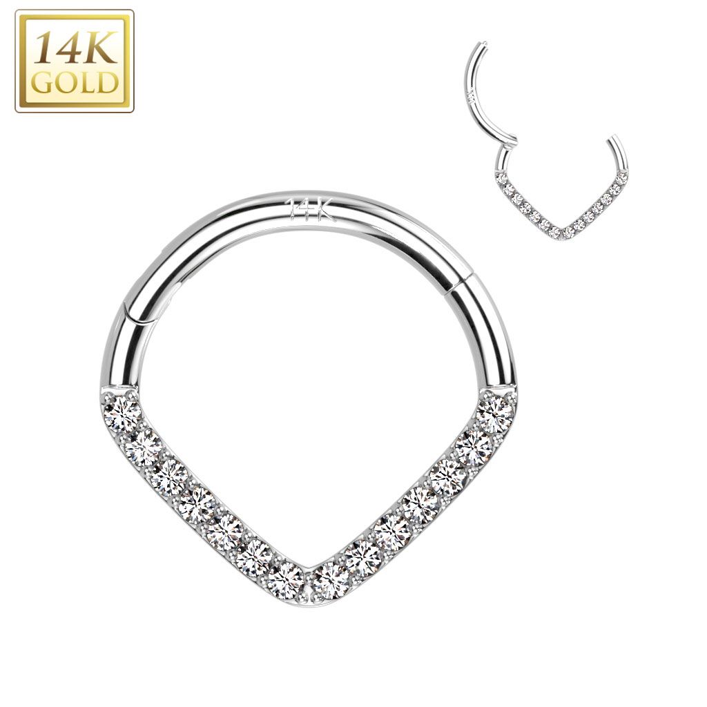 Levně Zlatý piercing - segment kruh, Au 585/1000