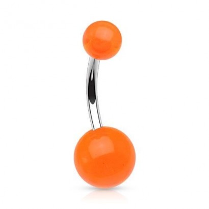 Piercing do pupíku - banánek (oranžová)