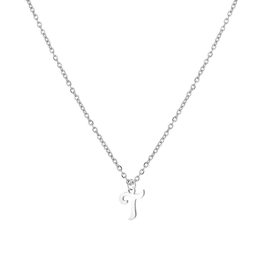 S4U Ocelový náhrdelník, písmeno T - OPD0339-T