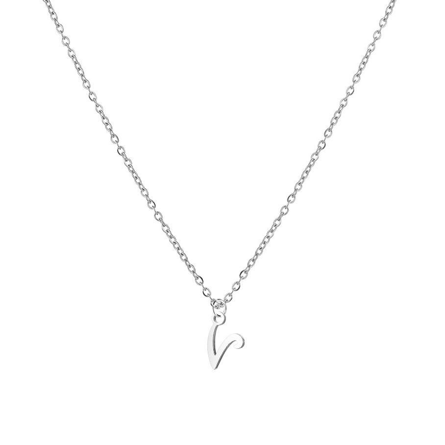 S4U Ocelový náhrdelník, písmeno V - OPD0339-V