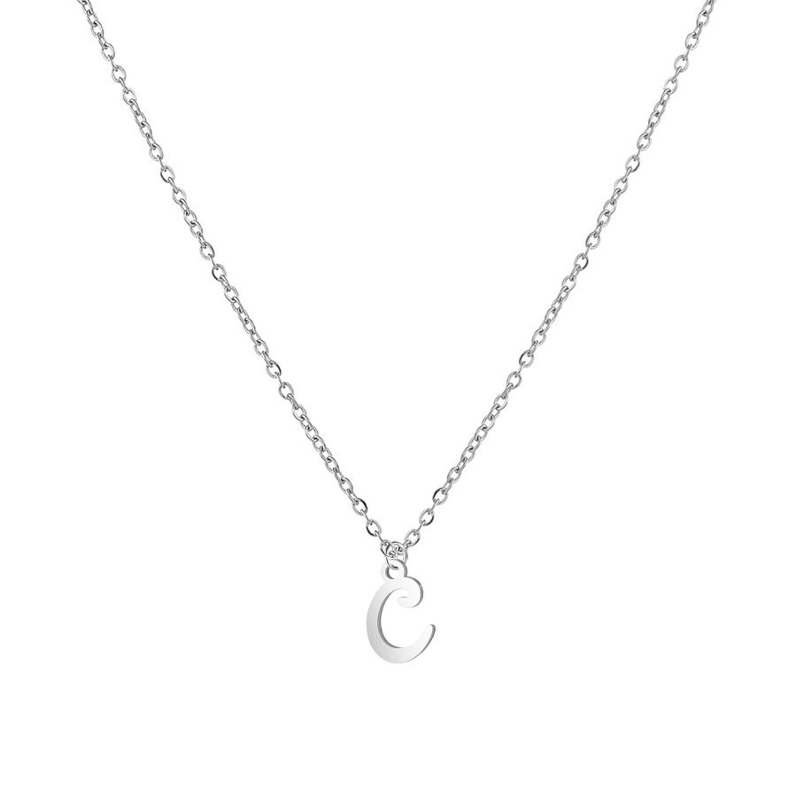 S4U Ocelový náhrdelník, písmeno C - OPD0339-C