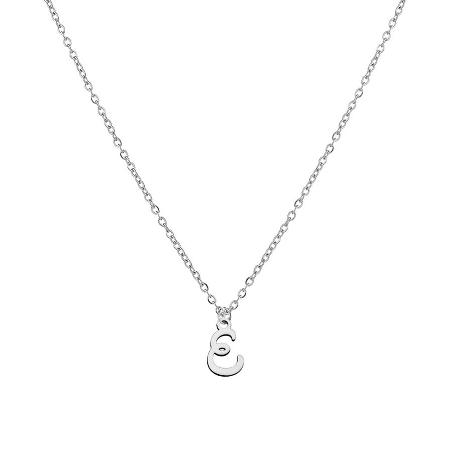 S4U Ocelový náhrdelník, písmeno E - OPD0339-E