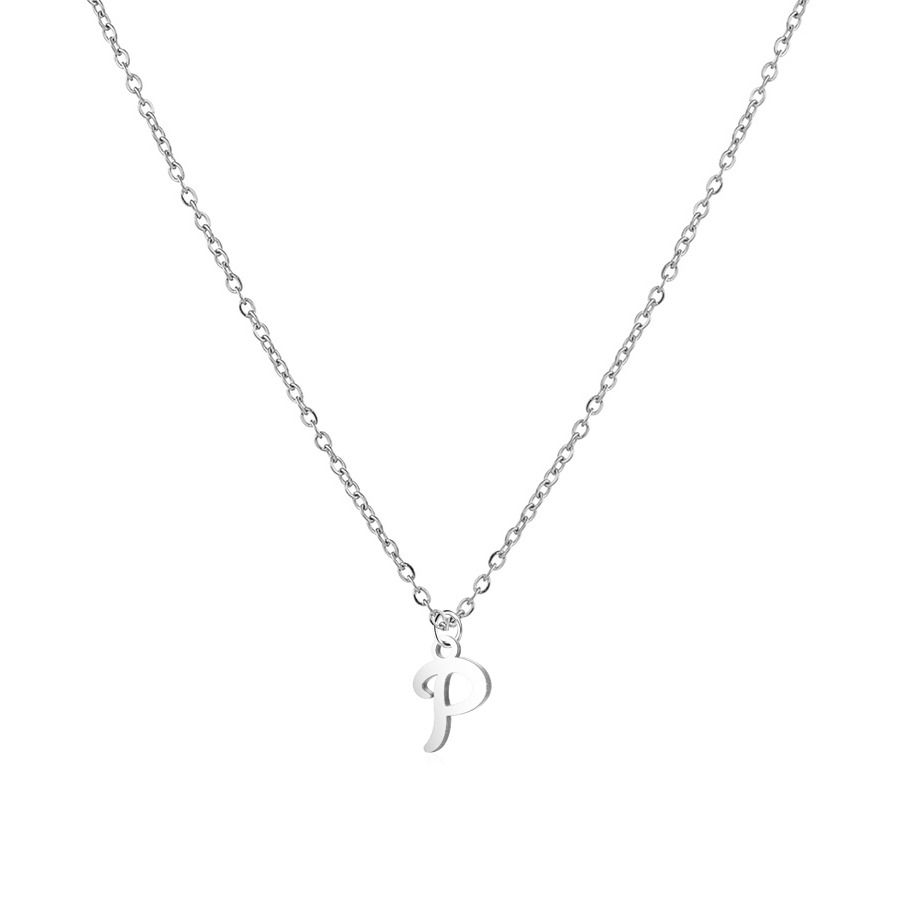 S4U Ocelový náhrdelník, písmeno P - OPD0339-P