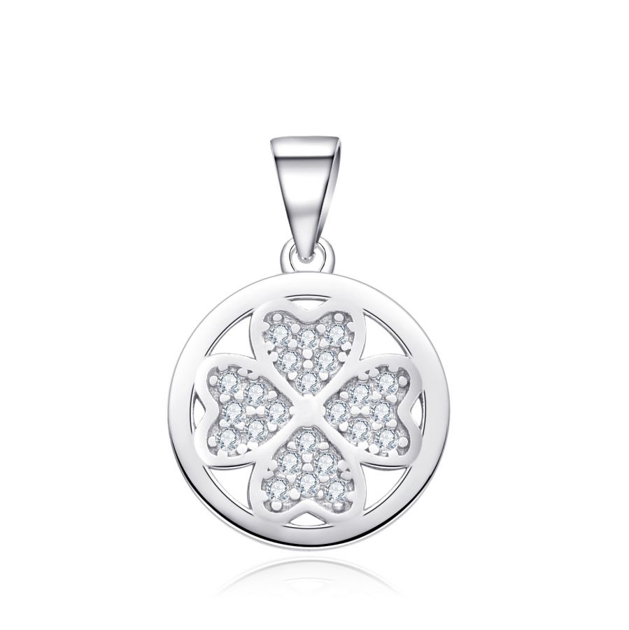 NUBIS Stříbrný přívěsek čtyřlístek - NB-4382