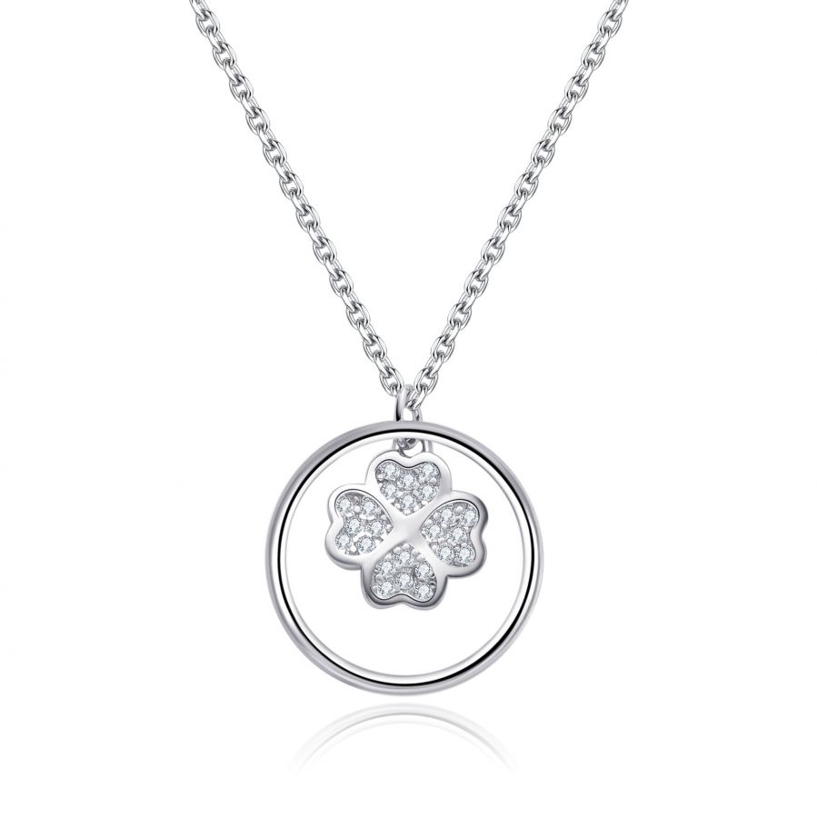 NUBIS Stříbrný náhrdelník čtyřlístek - NB-2347