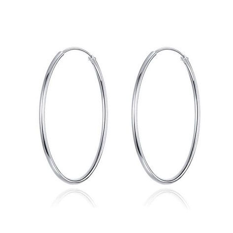 NUBIS Stříbrné dámské náušnice kruhy 30 mm - NB-3527-30