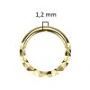 Zlacený piercing kruh segment (1,2 x 8 mm)