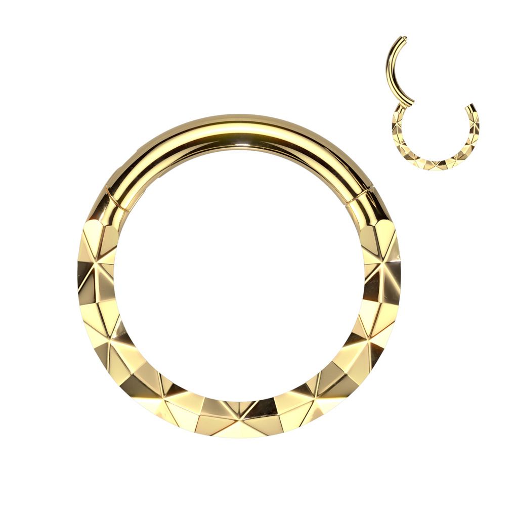 Levně Zlacený piercing kruh segment (1,2 x 6 mm) - K01072GD-1206