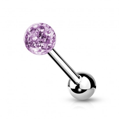 Piercing do jazyka Crystals from SWAROVSKI® (fialová)