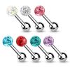 Piercing do jazyka Crystals from SWAROVSKI® (tyrkysová)