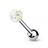 Piercing do jazyka Crystals from SWAROVSKI® (tmavě tyrkysová)