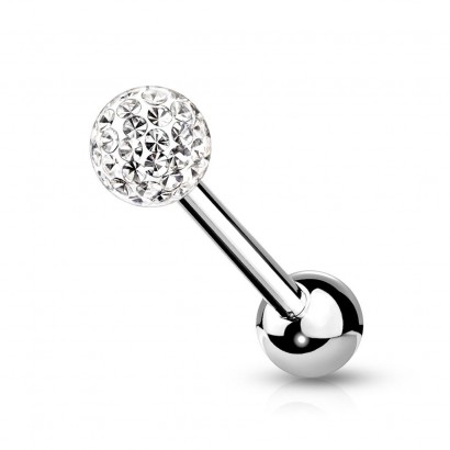 Piercing do jazyka Crystals from SWAROVSKI® (čirá)