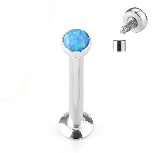 Levně S4U Piercing do brady - labreta 1,2 x 8 mm (modrá) - LB1020-OP05